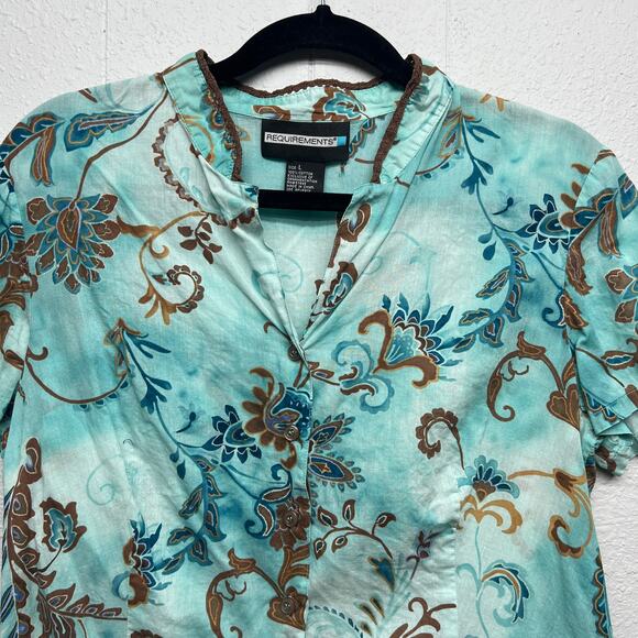 Requirements Y2K Bohemian Fairy Cottage Whimsy Womens Lightweight Top Sz Large - Picture 3 of 10